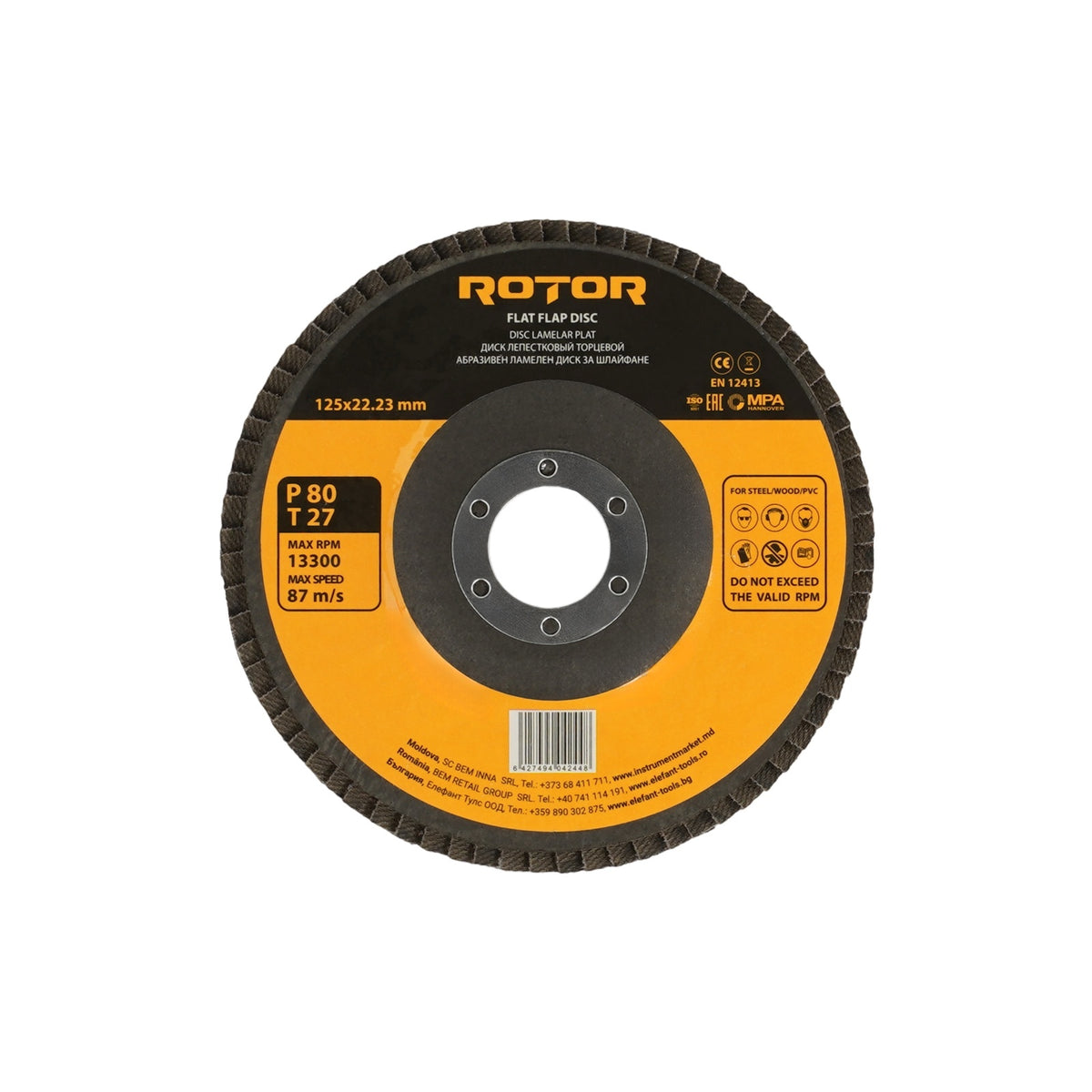 Disc lamelar plat ROTOR 125*22,23 P80 T27