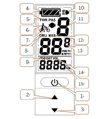 Display bicicleta electrica LCD KT4 - vedere 4