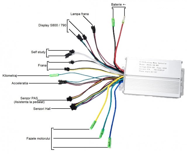 Display + controller bicicleta electrica S800 (36 V 500 W) S800 / 36 V / 500 W S800 / 36 V / 500 W / S800 / 36 V / 500 W - vedere 3