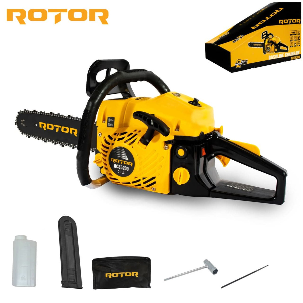Drujba pe Benzina ROTOR RCS5200, 3.9CP, 2kW, 10500 RPM, ungere lant automata