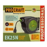 Cablu prelungitor tambur automat ProCraft EK25N, 25m, 3x1.5mm
