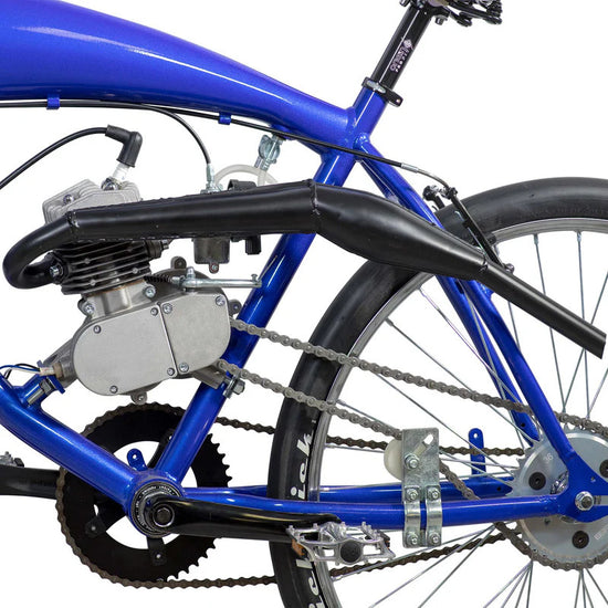 Esapament pentru kit motor bicicleta 2T, vedere laterala