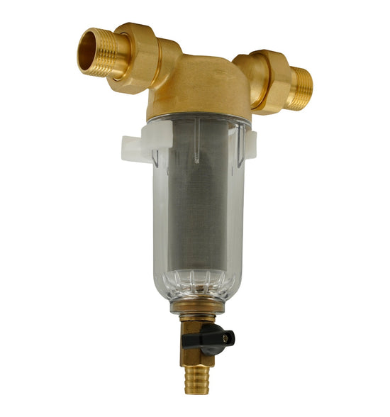 Filtru Apa cu Purjare Alama Flow F-PF-B01, sita inox, pentru instalatii