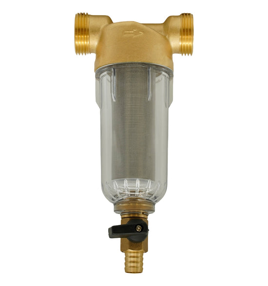 Filtru Apa cu Purjare Alama Flow F-PF-B01, sita inox, pentru instalatii
