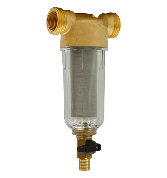Filtru Apa cu Purjare Alama Flow F-PF-B01, sita inox, pentru instalatii