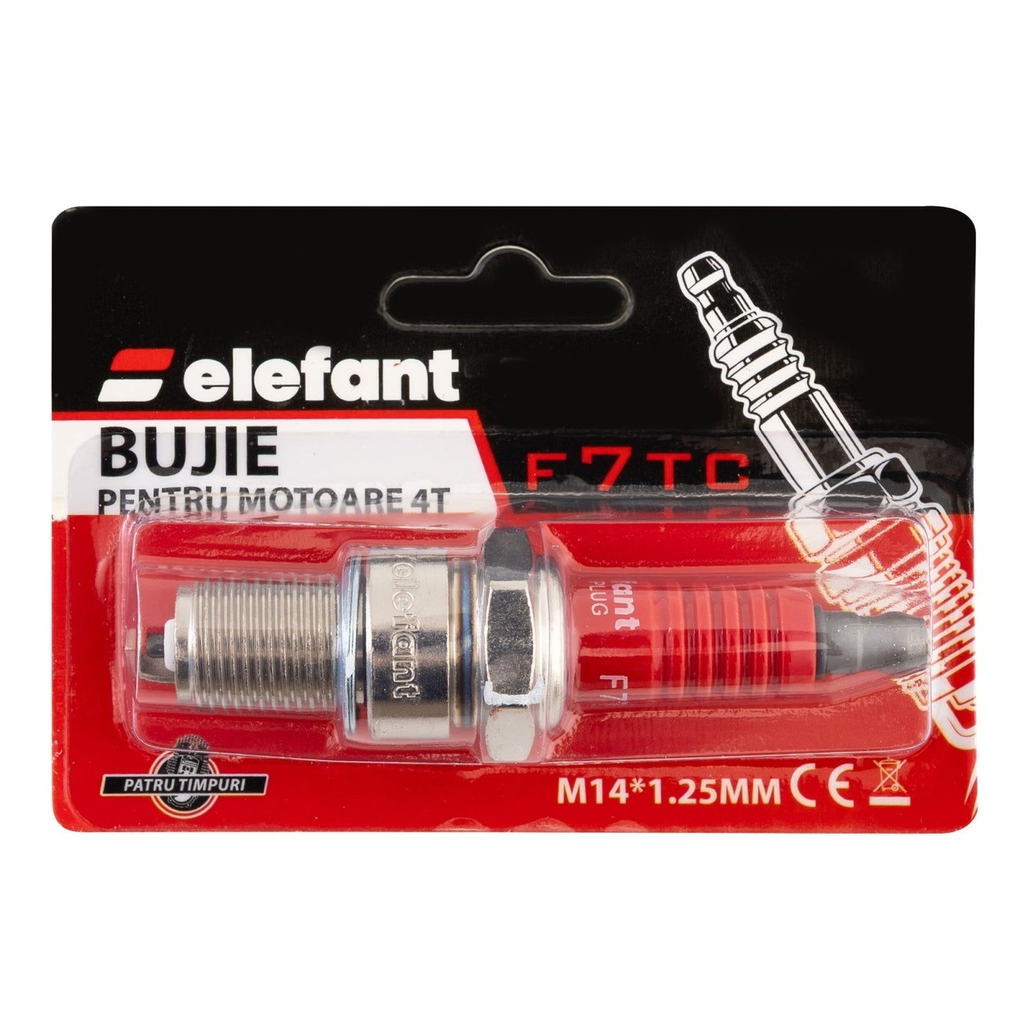 F7TC Bujie pentru motoare 4T, 170P, M14*1.25MM, Elefant
