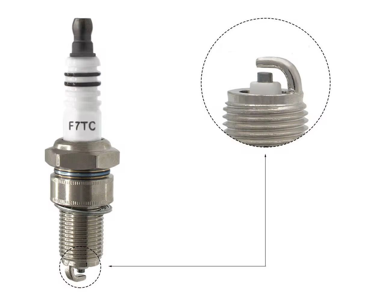 Bujie pentru generator, motopompa, motocultor - motoare 4 timpi F7TC