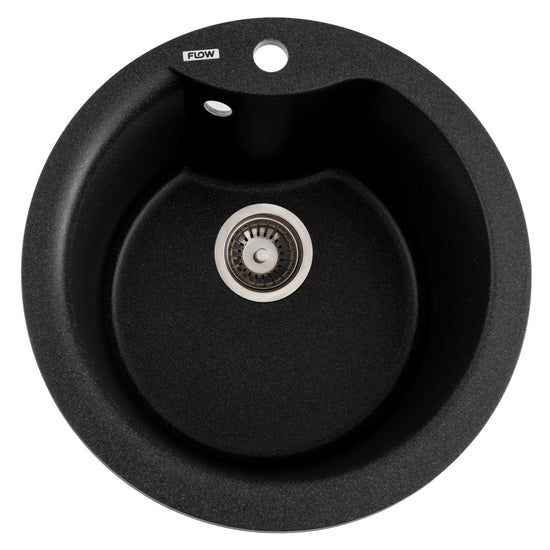 Chiuveta Bucatarie Granit Rotunda Flow FCB-485WG, 48.5cm, seria Wave, graphite