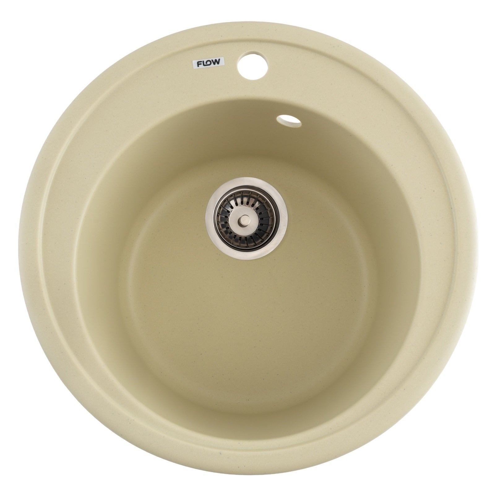 FCB-510SI/1, Chiuveta de bucatarie din granit cu cuva rotunda, seria SUN, Ivory, 510x200 mm, FLOW