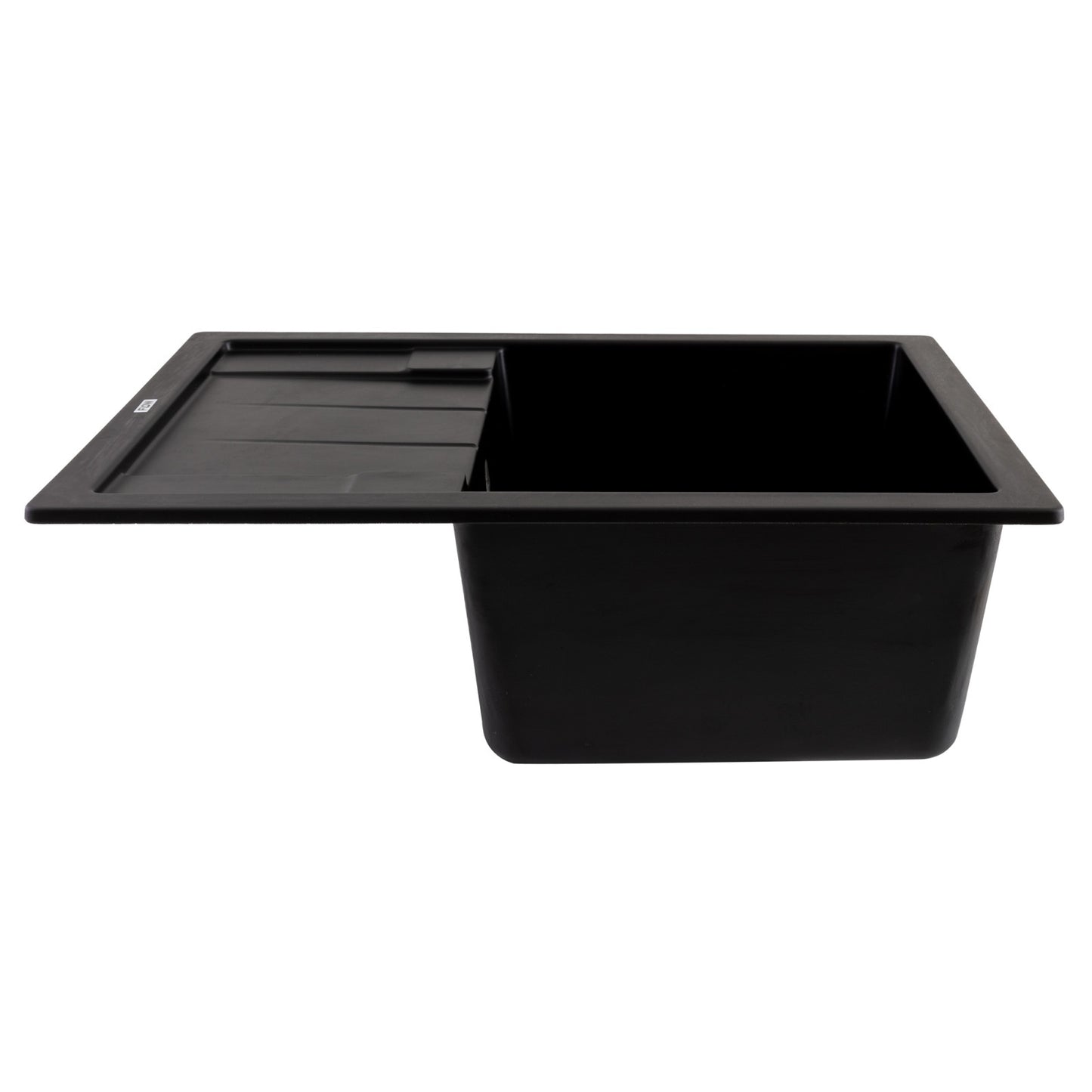 FCB-6449ABA/1T, Chiuveta de bucatarie din granit cu o cuva si scurgator, seria ANILA, Black/Anthracite, 645x495x200 mm, FLOW