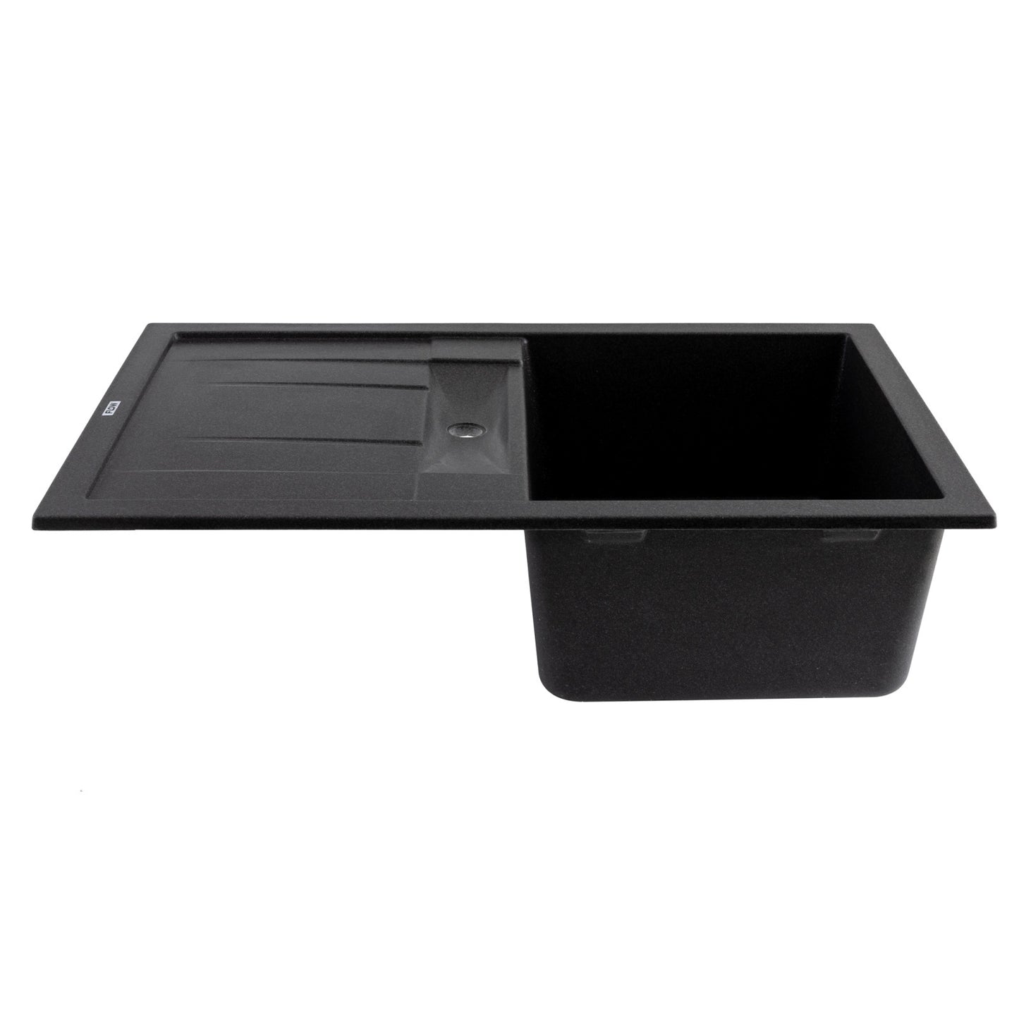 FCB-7749FG/1.5T, Chiuveta de bucatarie din granit cu o cuva si scurgator, seria FORT, Graphite, 775x495x200 mm, FLOW