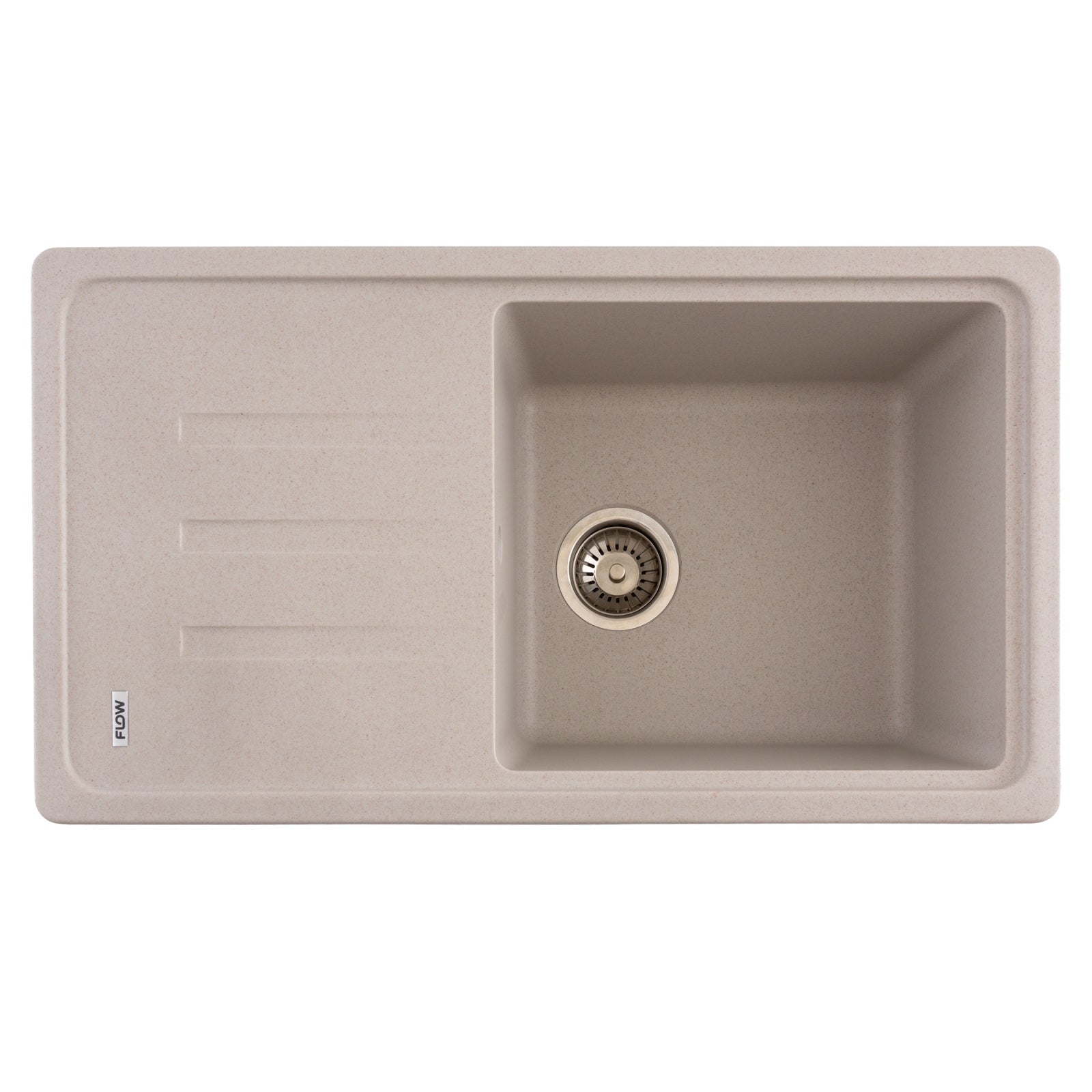 FCB-7843SLA/1T, Chiuveta de bucatarie din granit cu o cuva si scurgator, seria SLIM LONG, Avena, 780x435x200 mm, FLOW