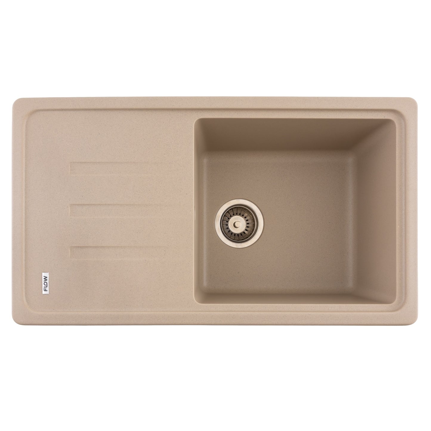 FCB-7843SLS/1T, Chiuveta de bucatarie din granit cu o cuva si scurgator, seria SLIM LONG, Sahara, 780x435x200 mm, FLOW