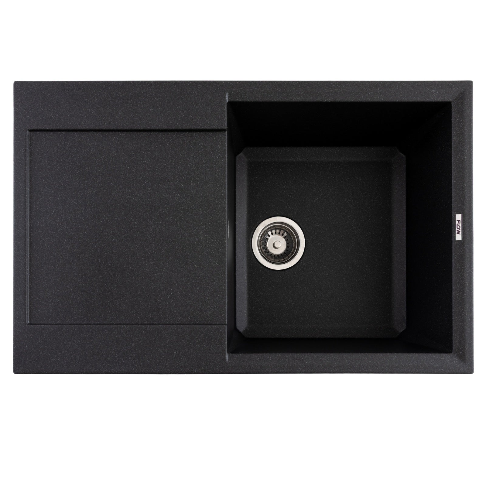 FCB-7849HG/1T, Chiuveta de bucatarie din granit cu o cuva si scurgator, seria HORIZON, Graphite, 780x495x230 mm, FLOW