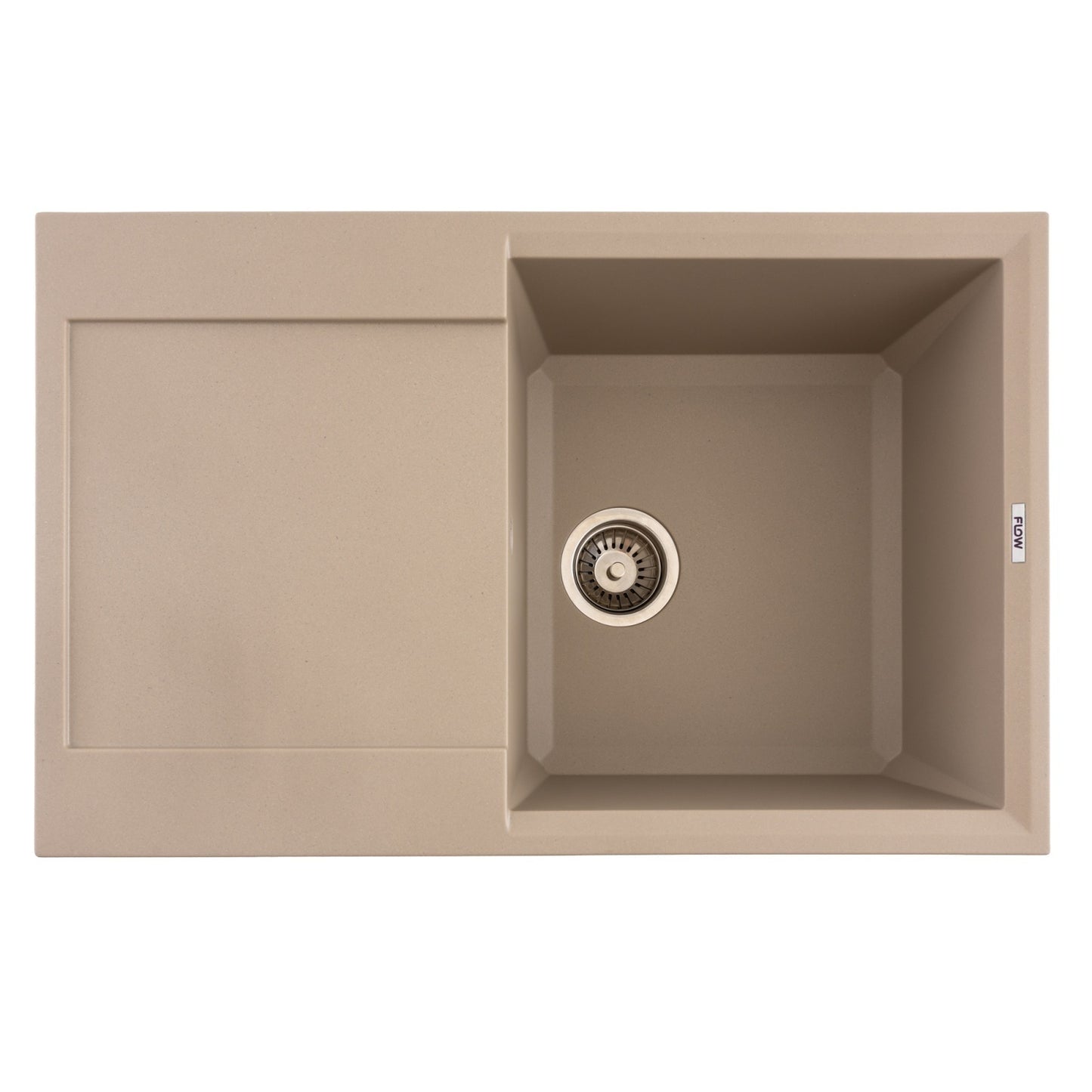 FCB-7849HS/1T, Chiuveta de bucatarie din granit cu o cuva si scurgator, seria HORIZON, Sahara, 780x495x230 mm, FLOW