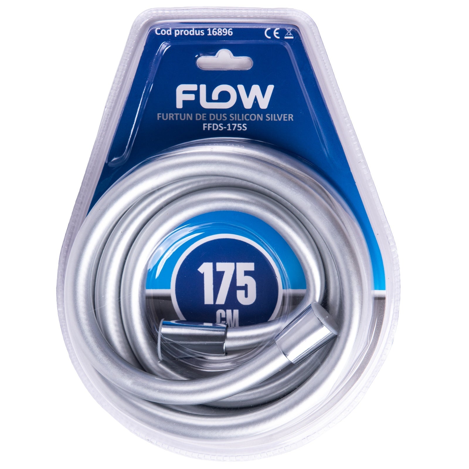 FFDS-175S Furtun de duș silicon silver 175 cm, FLOW