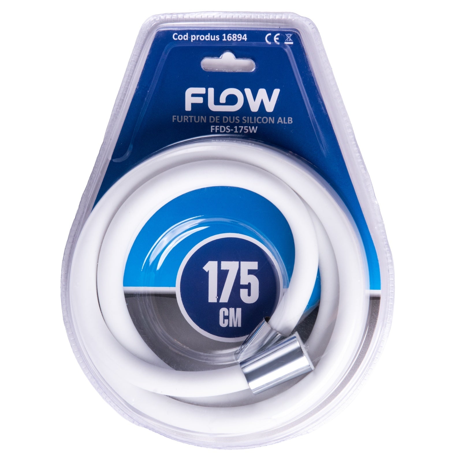 FFDS-175W Furtun silicon de dus alb 175 cm, FLOW