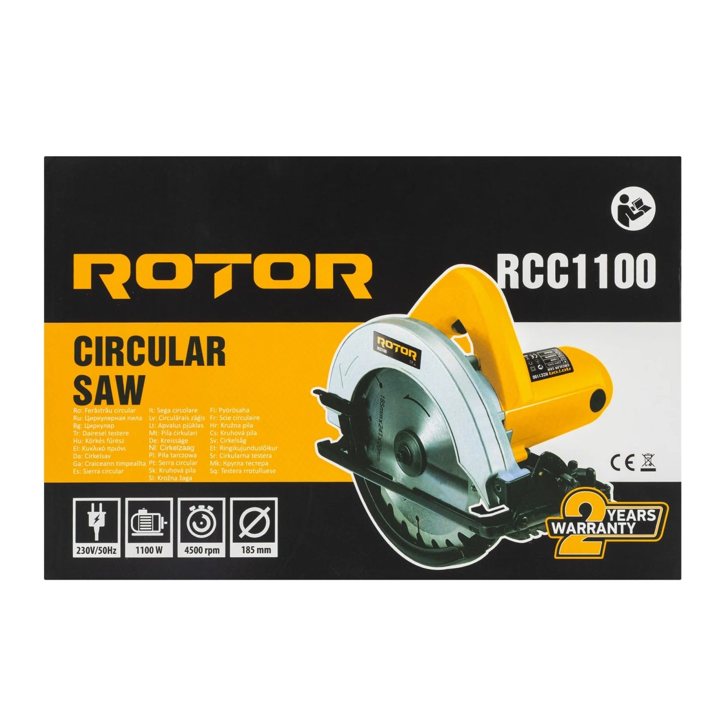 Fierastrau circular ROTOR RCC1100, 1100W, disc 185 mm, 4500 rpm