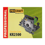 Fierastrau Circular ProCraft KR2500, 2500W, 5500 RPM, panza 185mm, pentru lemn