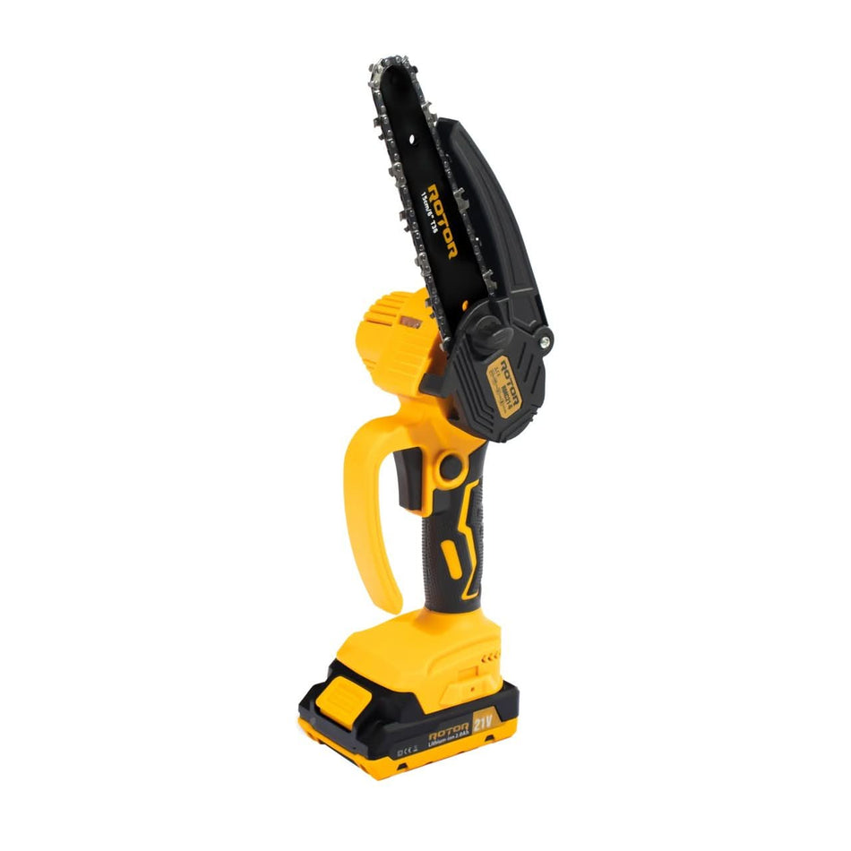 Fierastrau cu lant acumulator ROTOR RMC21-6 21V 2Ah lama 15cm 12m/s