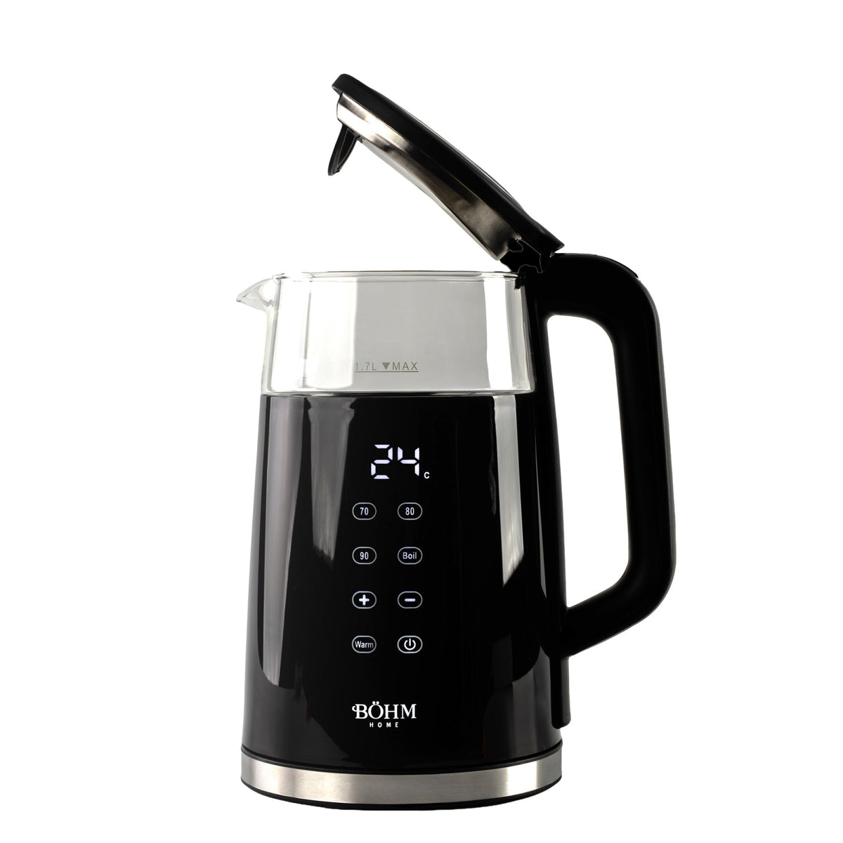 Fierbator Electric Bohm BHB8717D, 2200W, 1.7L, borosilicat transparent, digital - detaliu 5