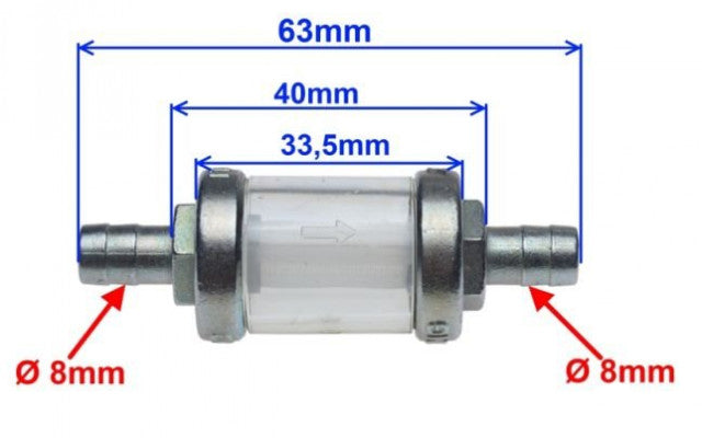 Filtru benzina scuter (model 4) 8mm