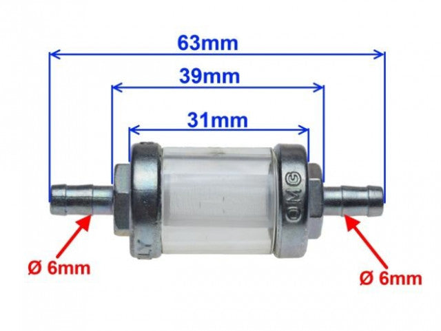Filtru benzina scuter (model 5) 6mm