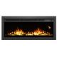 Semineu electric incastrabil si montabil pe perete FKKI08, 2000W, flacara LED, pat de cristal si ramuri decorative, telecomanda, timer saptamanal, 104.5x45.5x15 cm