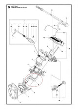Flansa pentru drujba carburator drujba Husqvarna 445, 450 - vedere 2