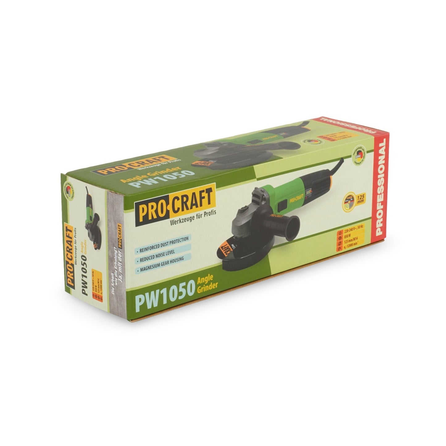 Polizor unghiular Procraft PW1050, 850 W, 12000 rpm, disc 125 mm, filet M14