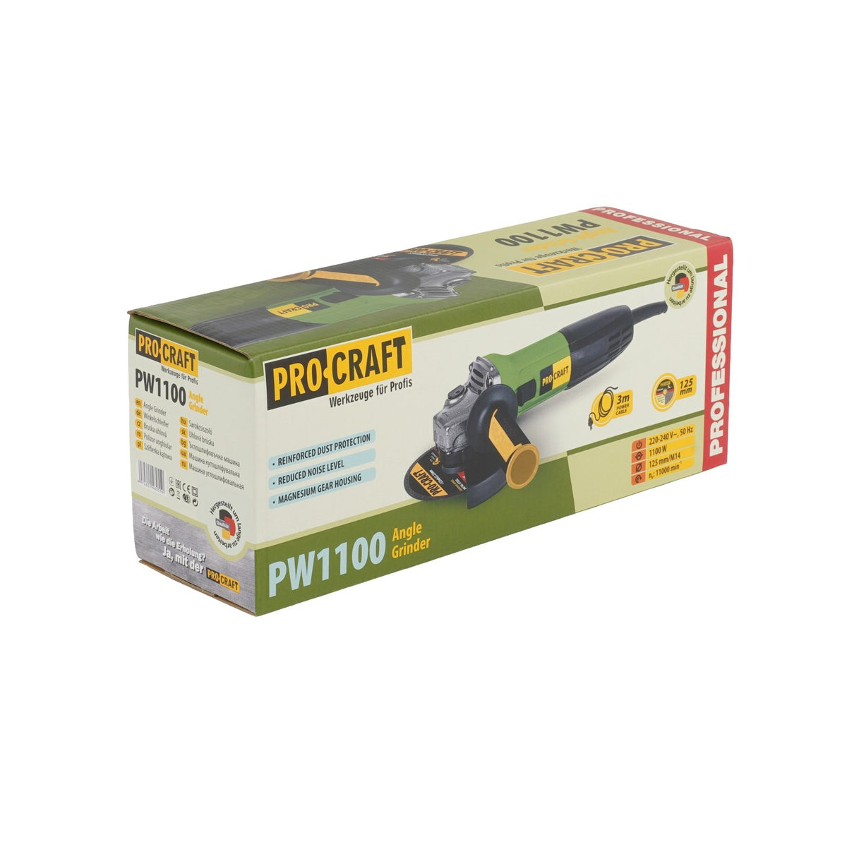 Polizor unghiular Procraft PW1100, 1100W, 125 mm, 11000 RPM