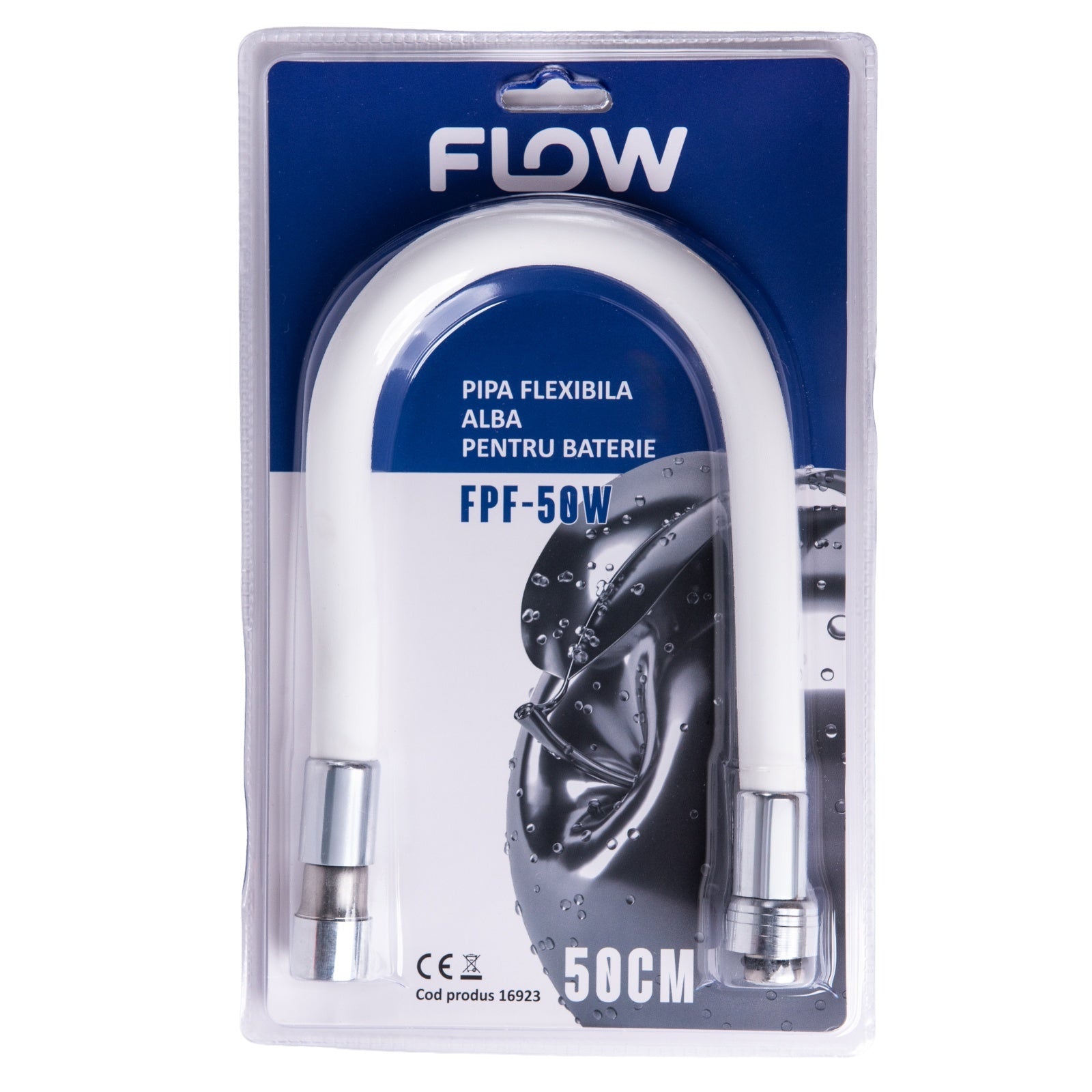 Pipa Flexibila Alba Baterie Flow FPF-50W, accesoriu baterie bucatarie