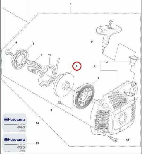 Fulie pentru drujba demaror drujba Husqvarna 135, 140, 435, 440 - vedere 2