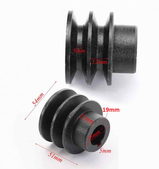 Fulie dubla motor generator, motopompa, motocultor 5-7CP (ax 19 mm, diametru 54mm) 5 / 7CP / 19 / 54mm
