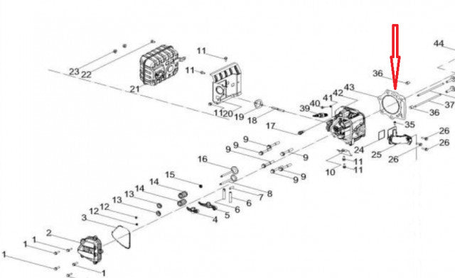 Garnitura motor Zongshen XP620, Mtd 4X90HU - vedere 2