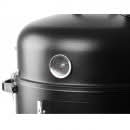 Gratar multifunctional cu afumatoare pe 3 nivele, 44 cm, capac cu ventilatie, otel cromat si emailat, negru, 79 cm, 6.8 kg