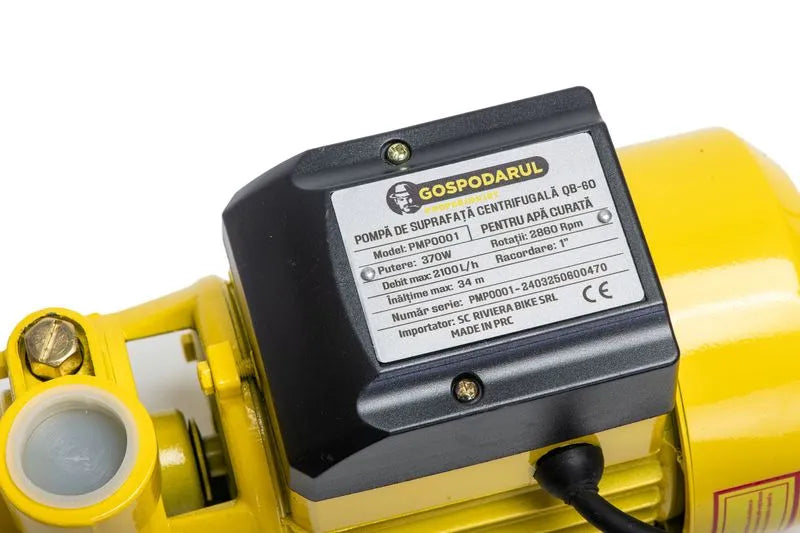 Pompa de suprafata PROFESIONALA pentru apa curata Gospodarul Profesionist QB-60, 370W, 2100 l/h