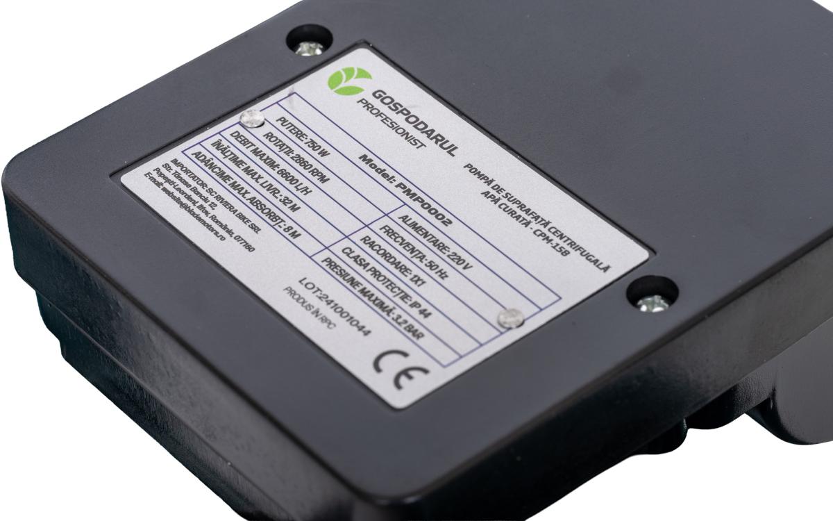 Pompa de suprafata PROFESIONALA pentru apa curata Gospodarul Profesionist CPM-158, 750W, 6600 l/h