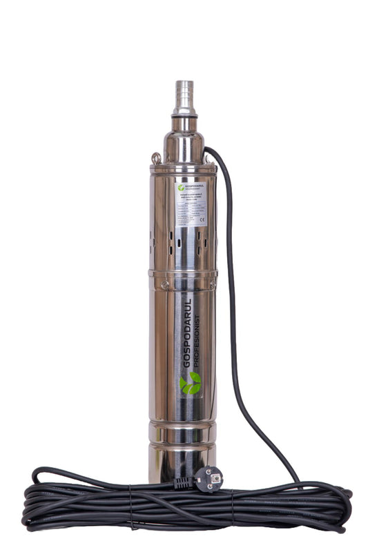 Pompa submersibila PROFESIONALA pentru apa curata cu snec Gospodarul Profesionist 4QGD, 1100W, 1800 l/h, cablu 15 m