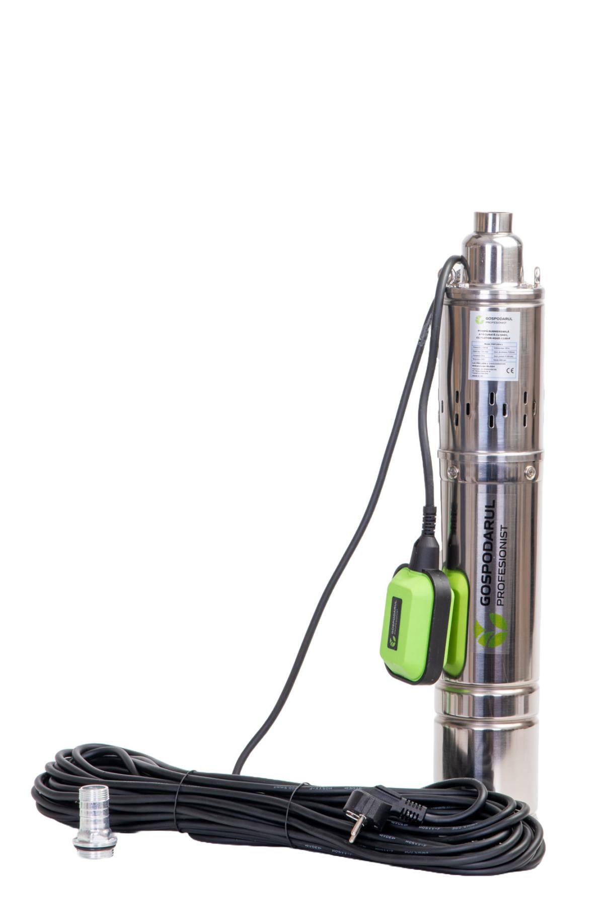 Pompa submersibila PROFESIONALA pentru apa curata Gospodarul Profesionist 4QGD-1100-F, cu snec si flotor, 1100W, 1980 l/h