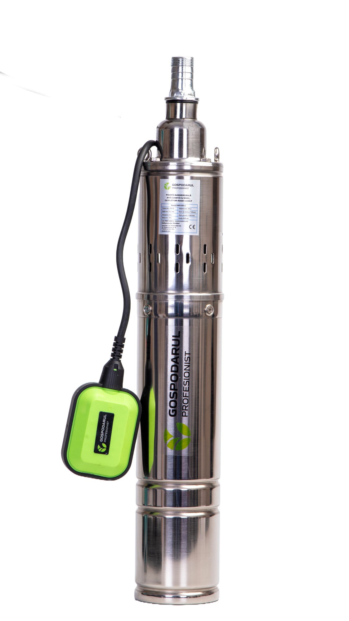 Pompa submersibila PROFESIONALA pentru apa curata Gospodarul Profesionist 4QGD-1100-F, cu snec si flotor, 1100W, 1980 l/h