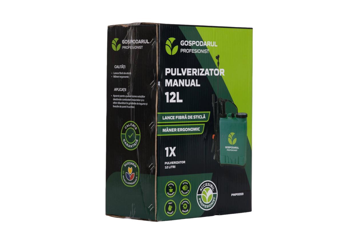 Pompa de stropit Gospodarul Profesionist 12L, manuala, 4 bar, 3 duze incluse