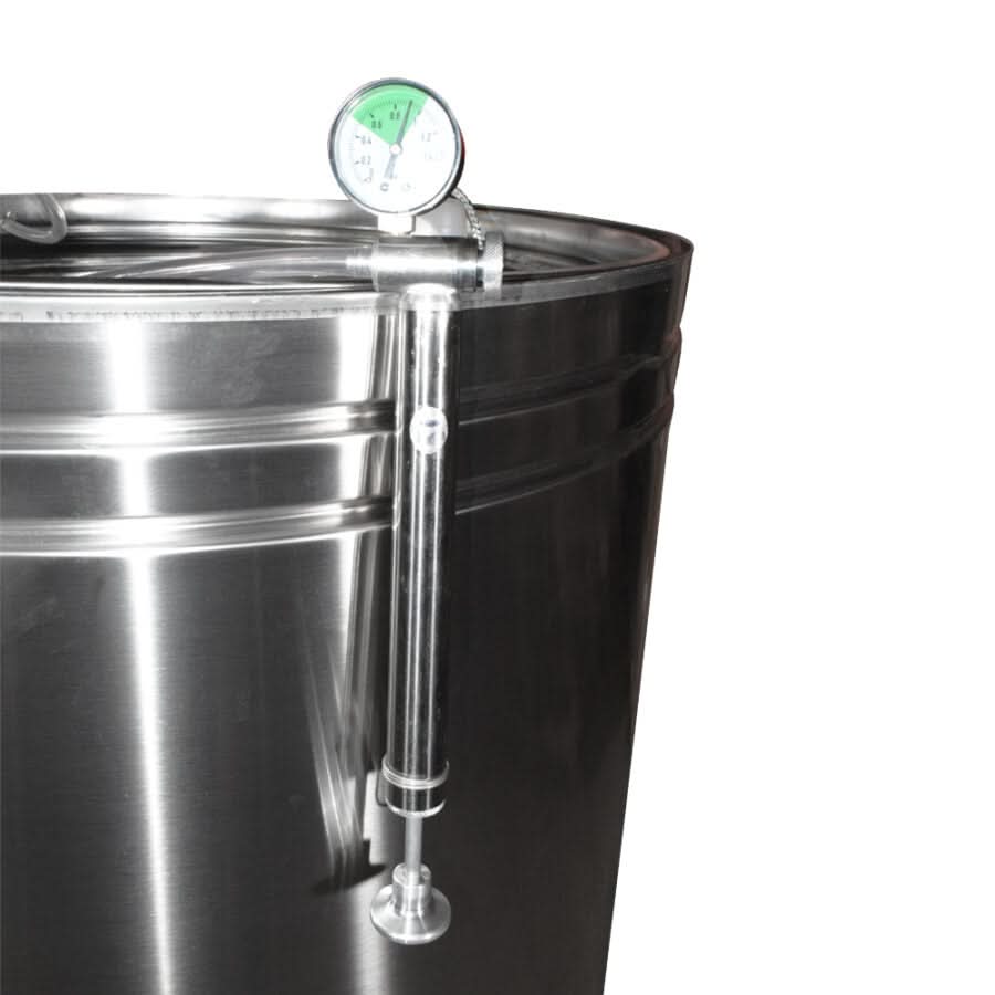 Butoi inox ZEP 150L cu capac flotant, camera silicon alimentar, pompa si robinet inox, AISI 304 Italia