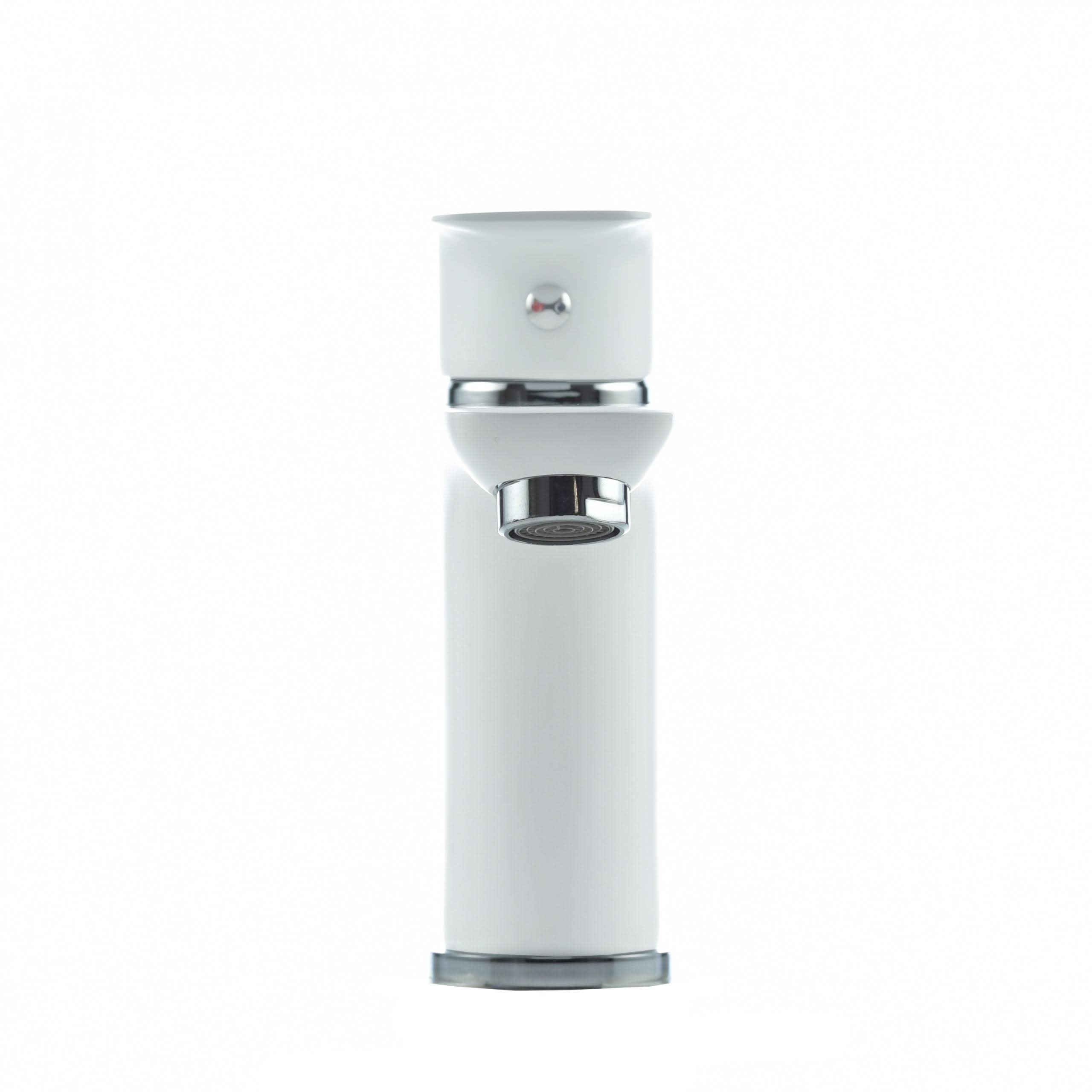 Baterie lavoar HI-NON H181-FW-439, alb mat, monocomanda, cartus ceramic 40 mm, racorduri incluse - ZEP.RO - Ți-e la îndemână!
