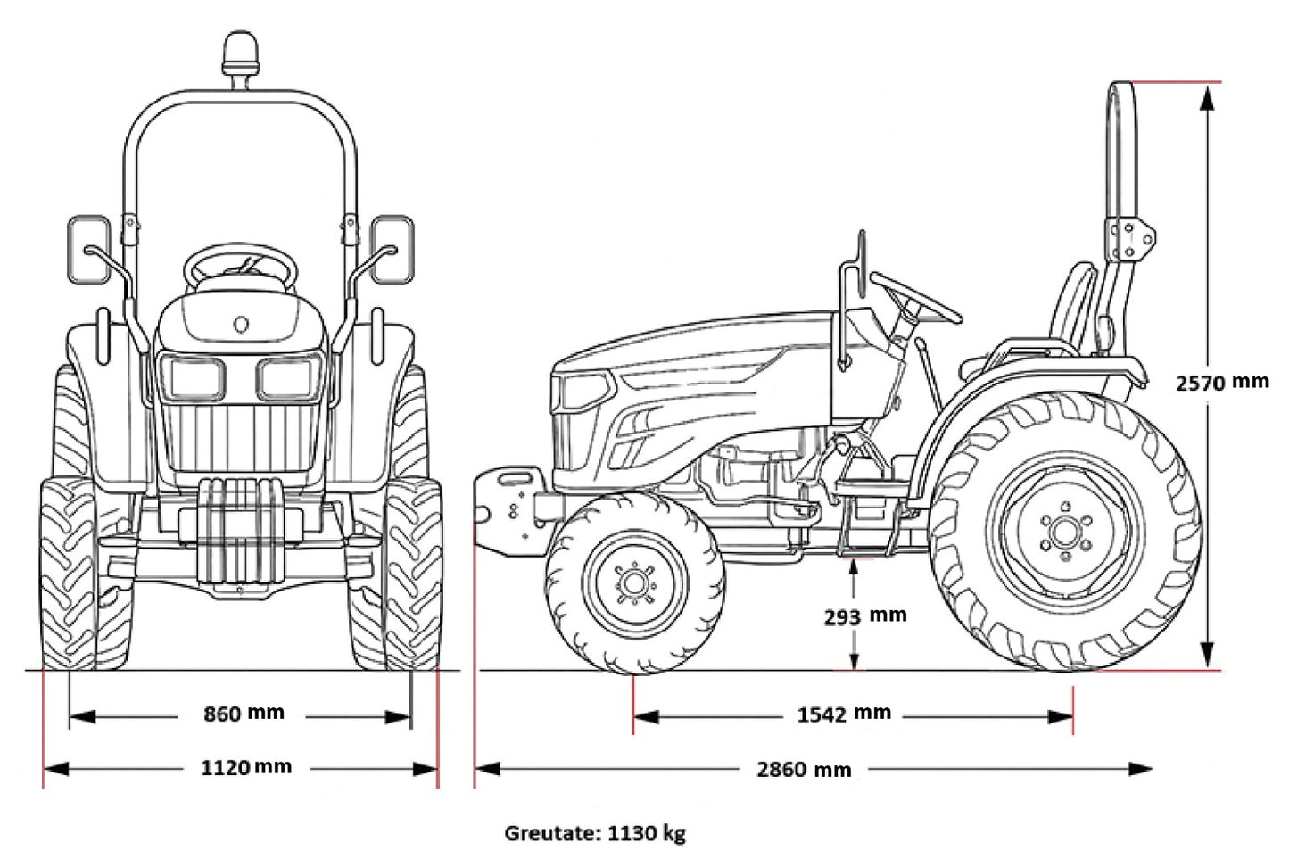 Tractor AVENGER 26 CP, 4x4, motor Mitsubishi, roti radiale