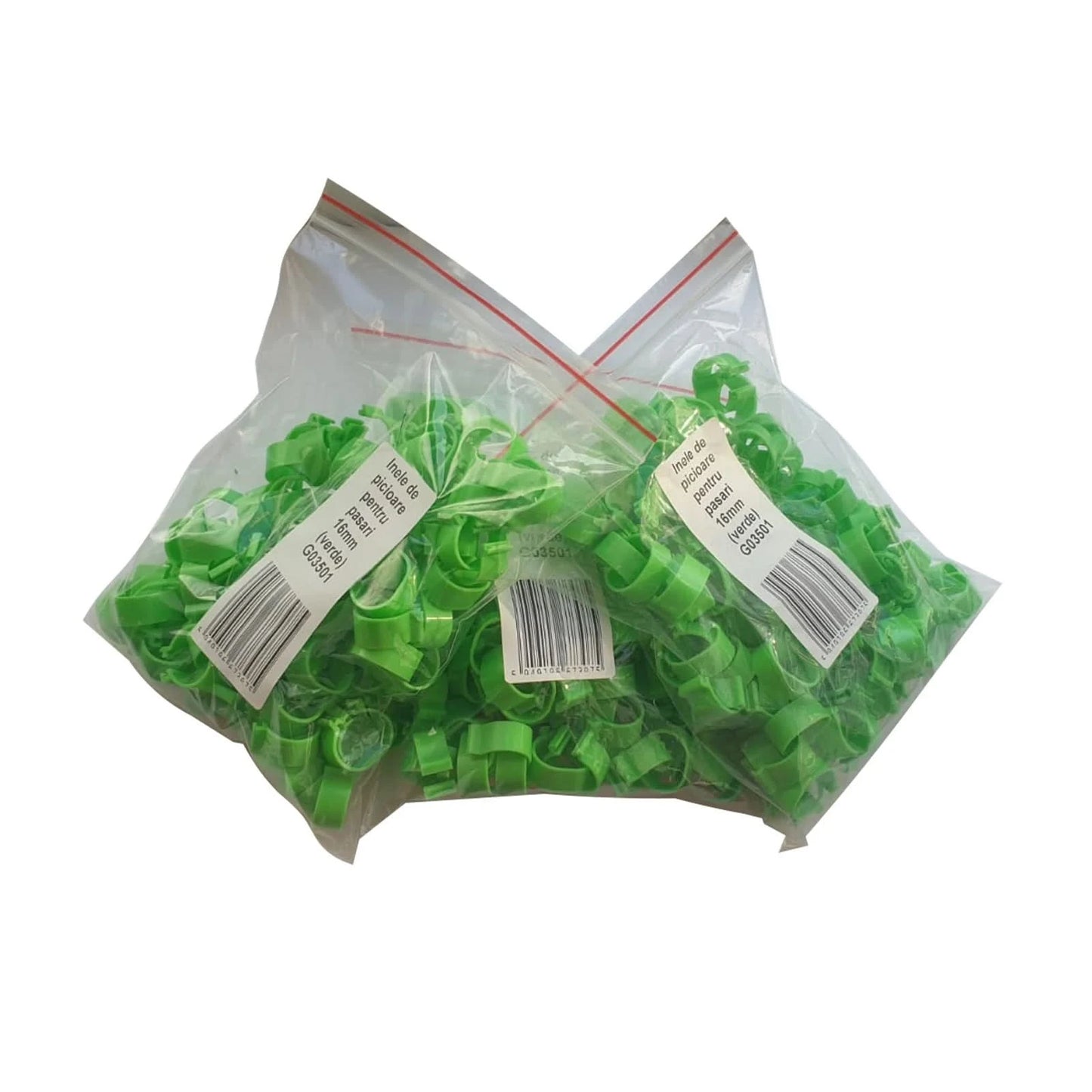 Set 100 inele de picioare pentru pasari, diametru 16 mm, verzi, Tehno Ms G03501 - ZEP.RO - Ți-e la îndemână!