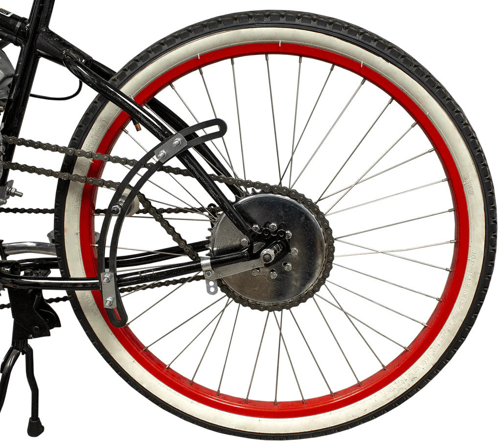 Intinzator fix lant bicicleta cu motor, detaliu rola si suport