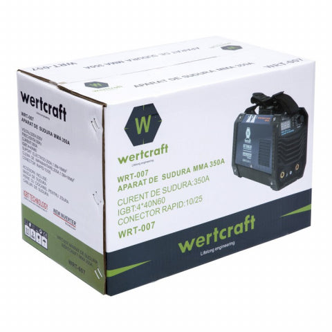 Invertor sudura MMA WertCraft WRT-007, 20-350A, 230V, electrozi 1.6-4mm, IP21, funcție anti-lipire