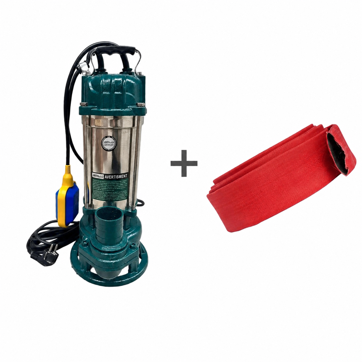Kit pompa Brillo BR-55222 cu furtun rosu 2 inch 30 m