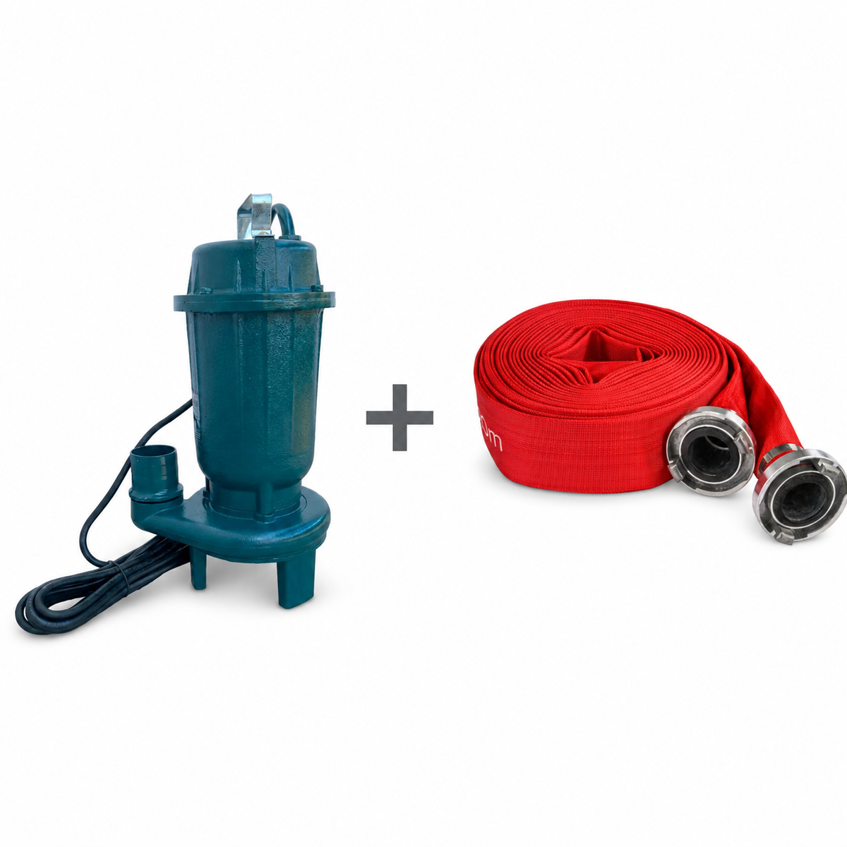 Kit pompa submersibila Brillo WQD 2500W cu furtun rosu 2 inch 20 m si cuple rapide